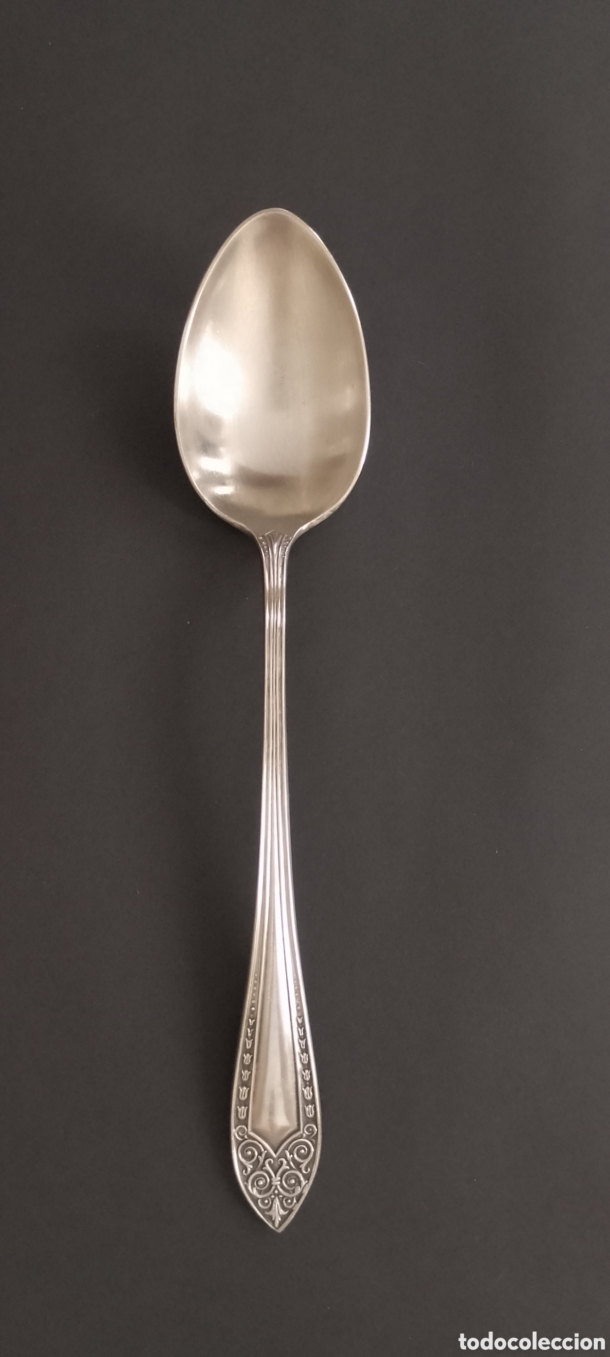 Antig&uuml;edades: Cuchar&oacute;n Alpaca ba&ntilde;ado en plata Art Deco