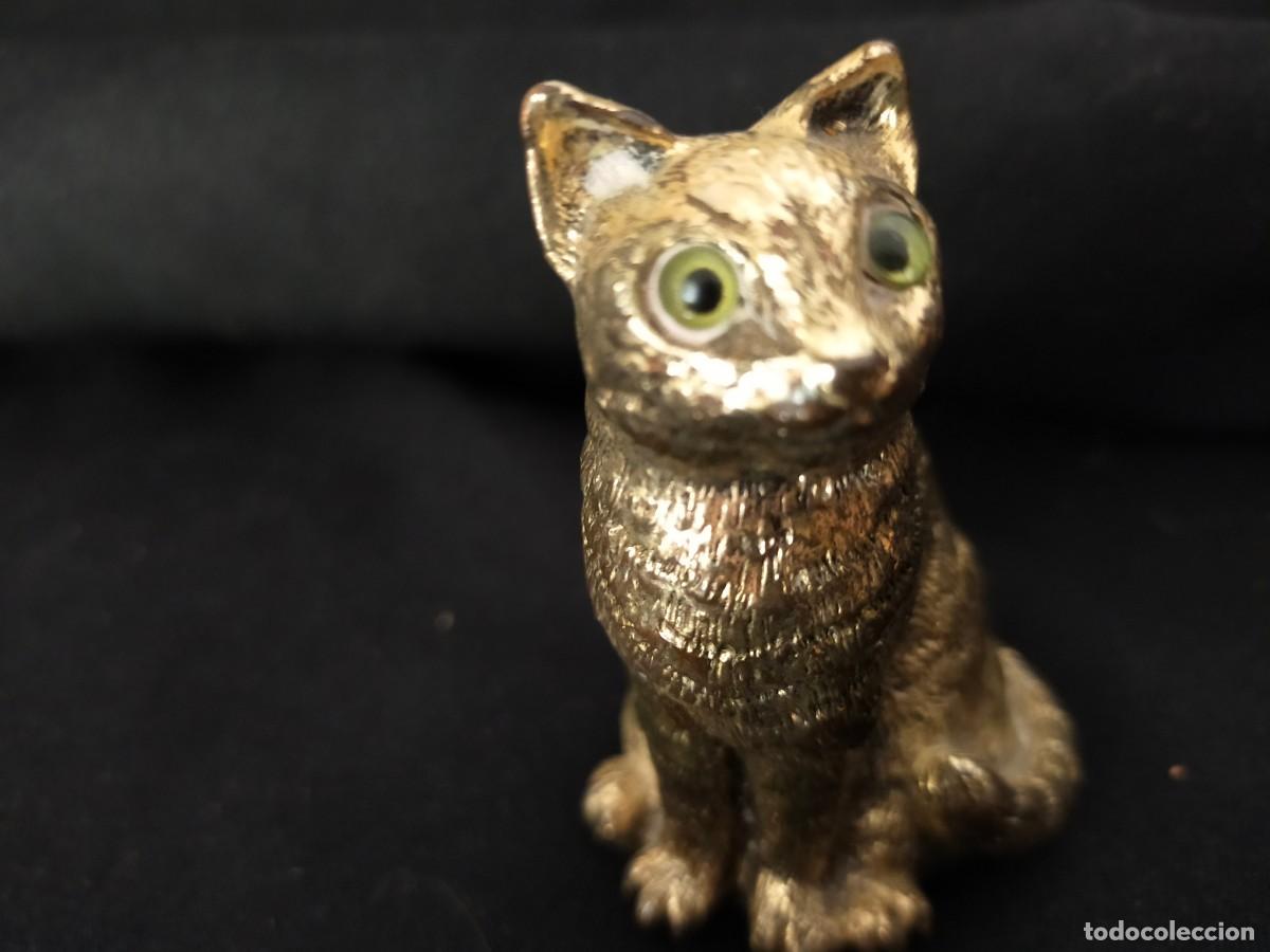 Antig&uuml;edades: GATO DORADO . FIGURA EN METAL (&iquest;BRONCE?). CIRCA A&Ntilde;OS 60