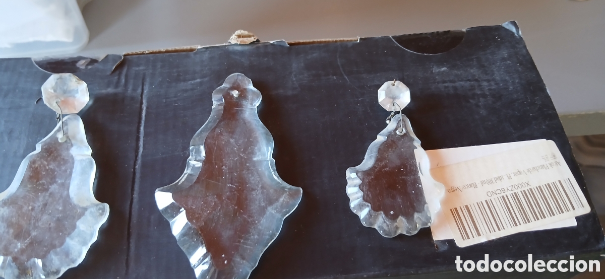 Antig&uuml;edades: LOTE DE DISTINTAS LAGRIMAS DE CRISTAL PARA LAMPARAS
