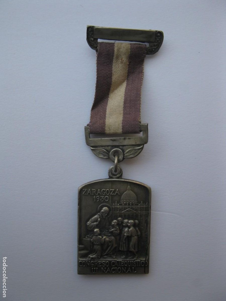 Antig&uuml;edades: MEDALLA DEL III CONGRESO CATEQU&Iacute;STICO NACIONAL - ZARAGOZA - A&Ntilde;O 1930.
