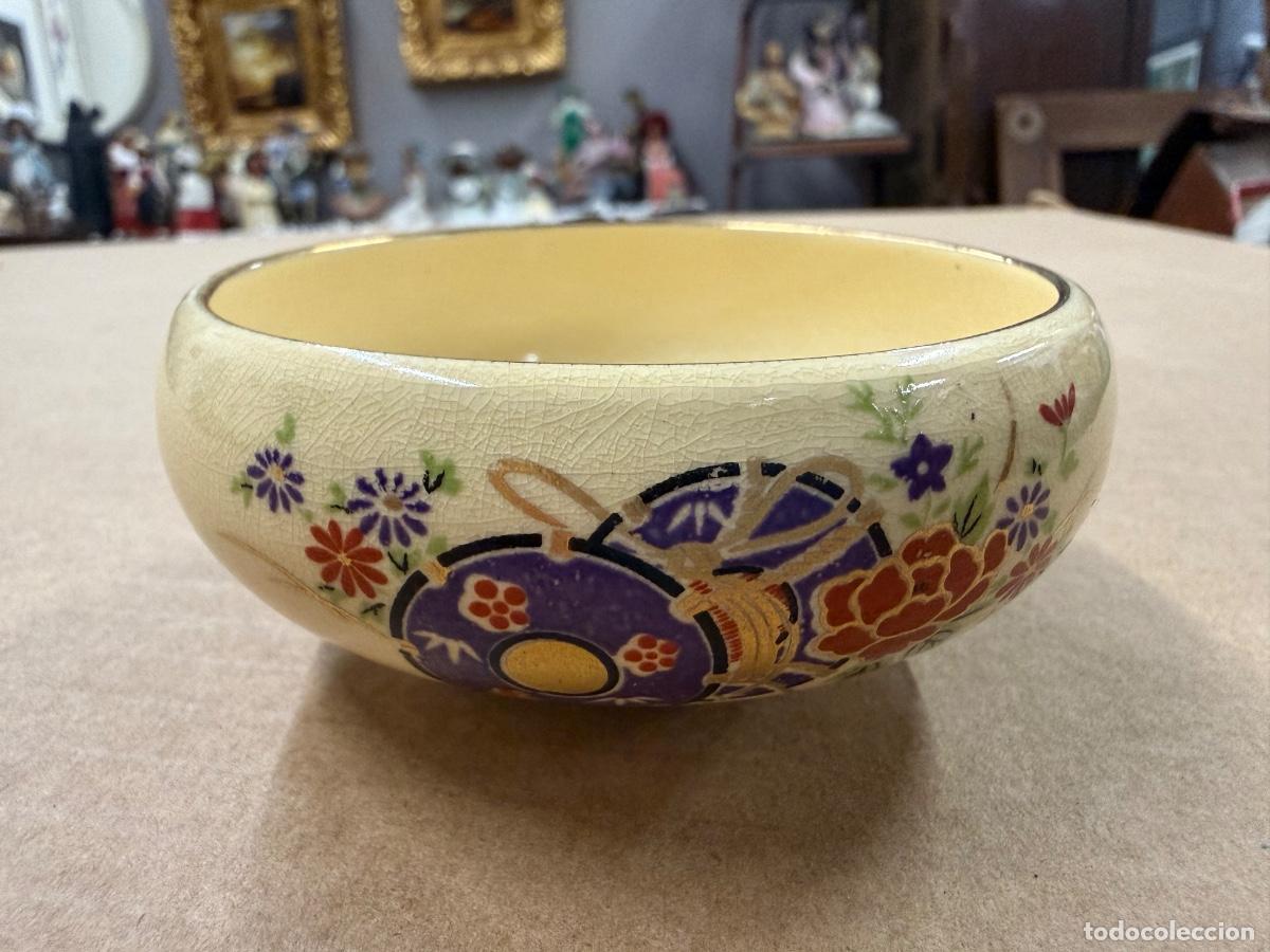 Antig&uuml;edades: Antiguo peque&ntilde;o cuenco de ceramica Satsuma, Japan. Mide 9cms de diametro x 4cms alto