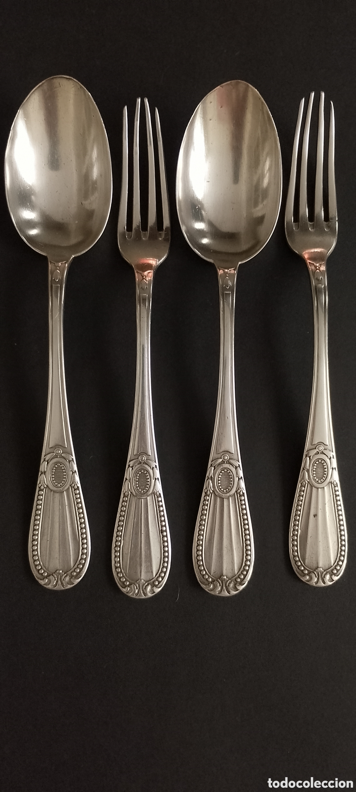 Antig&uuml;edades: Set de 4 cubiertos de la prestigiosa marca &rdquo;La Esmeralda &rdquo; - Foto 2