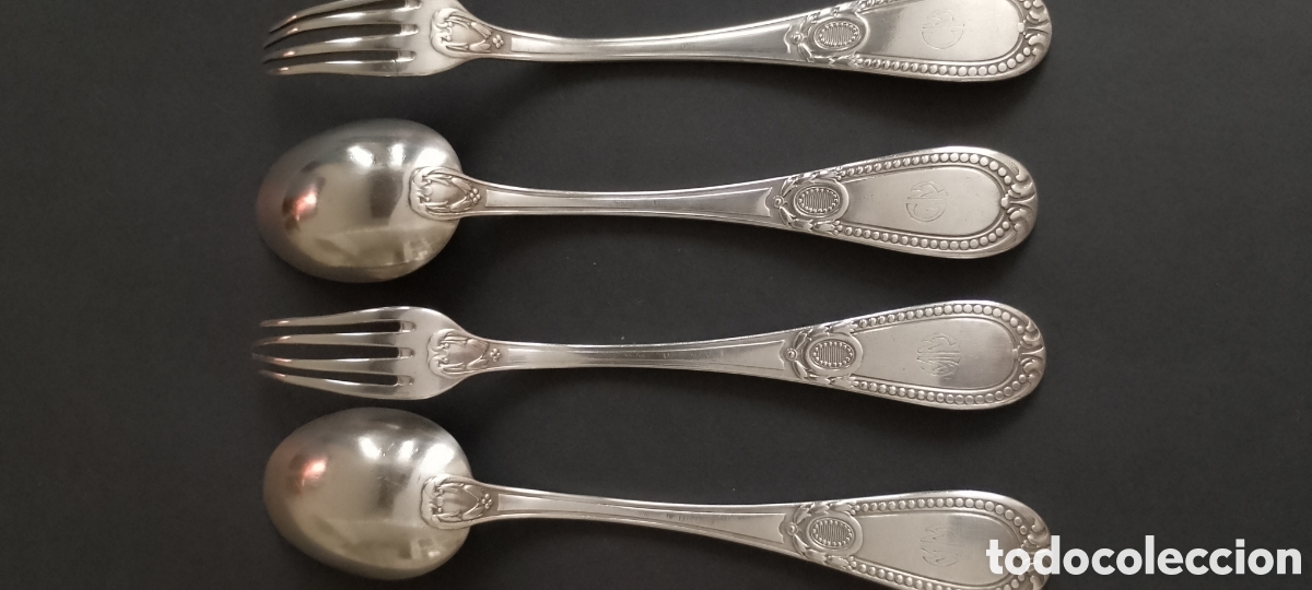 Antig&uuml;edades: Set de 4 cubiertos de la prestigiosa marca &rdquo;La Esmeralda &rdquo; - Foto 8
