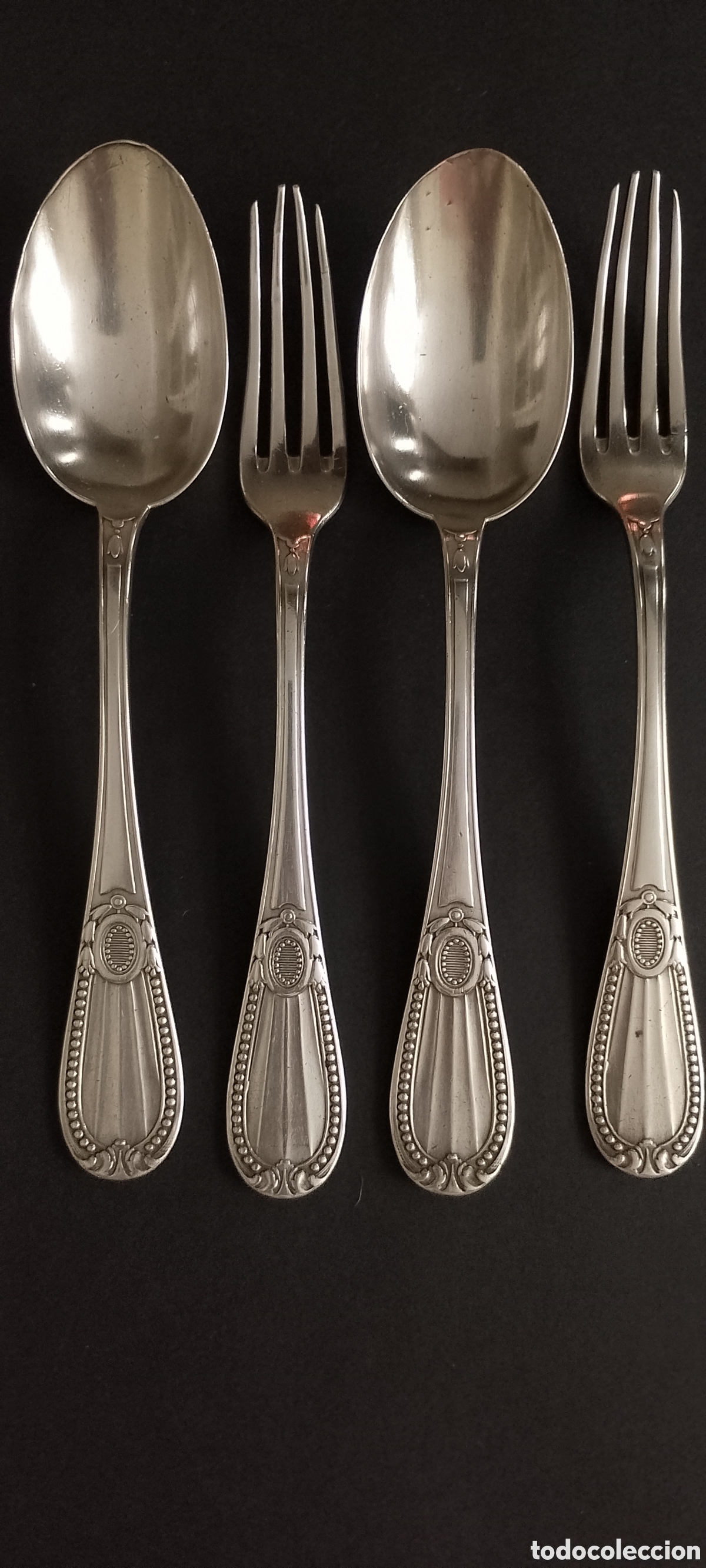 Antig&uuml;edades: Set de 4 cubiertos de la prestigiosa marca &rdquo;La Esmeralda &rdquo; - Foto 1