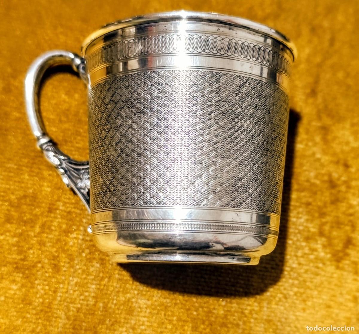 Antig&uuml;edades: TAZA Y PLATO EN PLATA DE LEY (800) - Foto 3