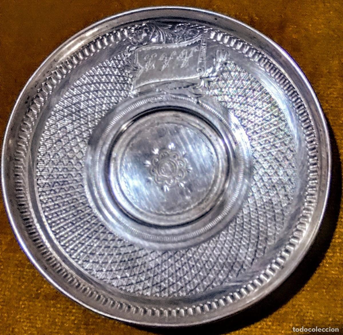 Antig&uuml;edades: TAZA Y PLATO EN PLATA DE LEY (800) - Foto 4