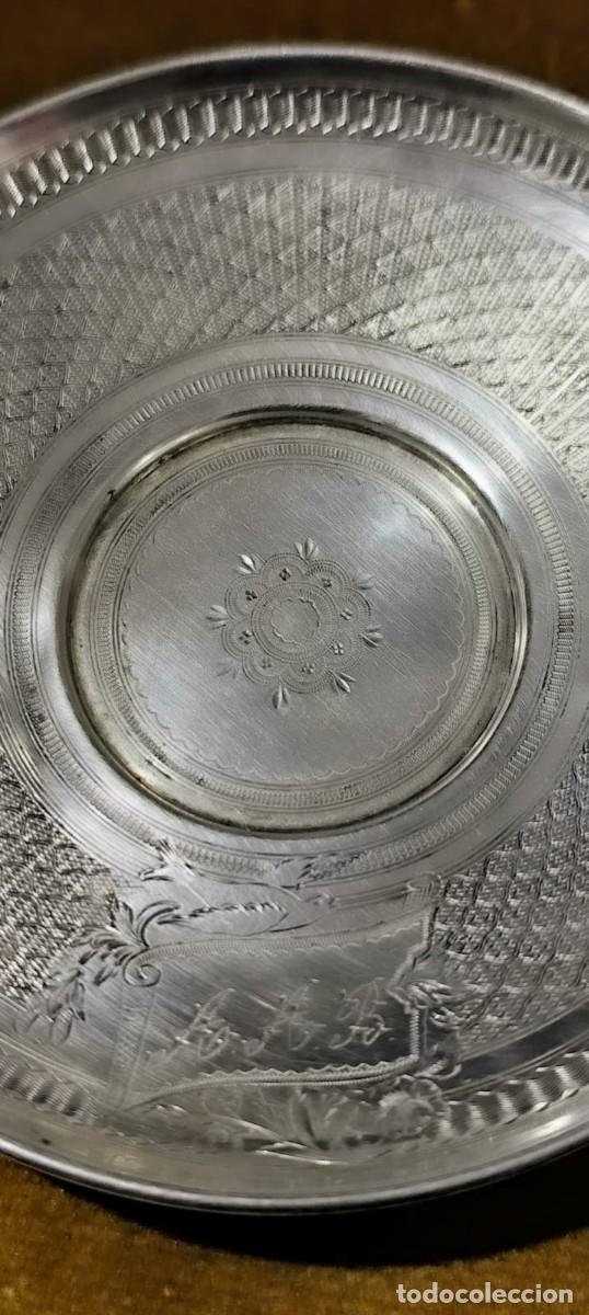 Antig&uuml;edades: TAZA Y PLATO EN PLATA DE LEY (800) - Foto 6