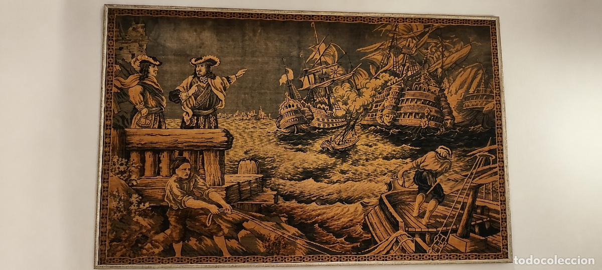 Antig&uuml;edades: Tapiz franc&eacute;s de terciopelo . Dos unidades