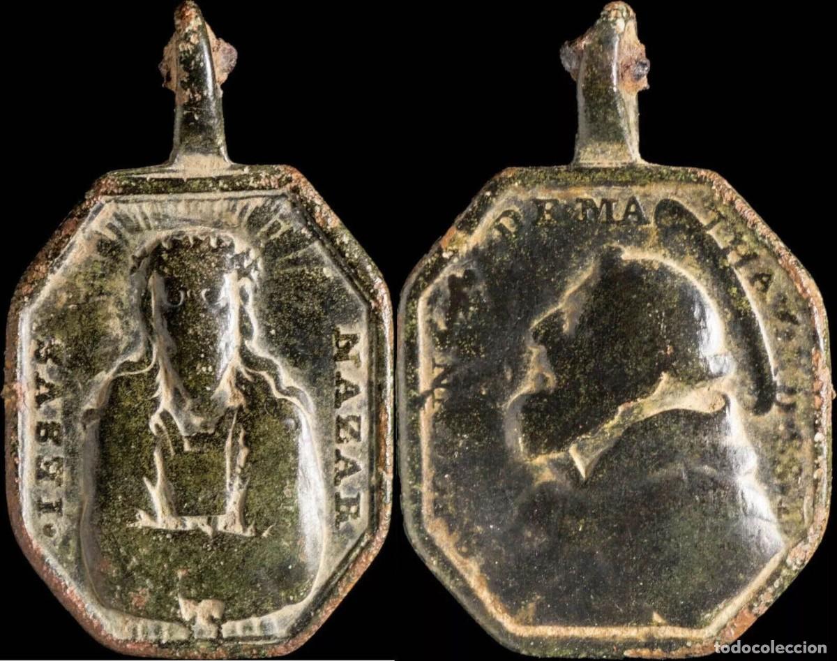 Antiques: Medal XVI-XVII centuries, Jesus Nazareno / S. Juan de Mata - 32x22 mm
