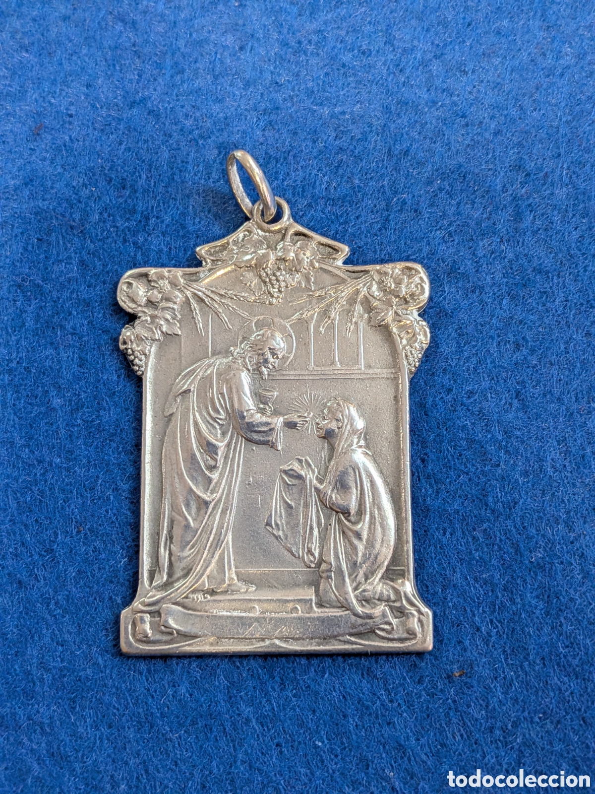 Antig&uuml;edades: Medalla en plata 1&ordf; comunion. REF-3672. ca4