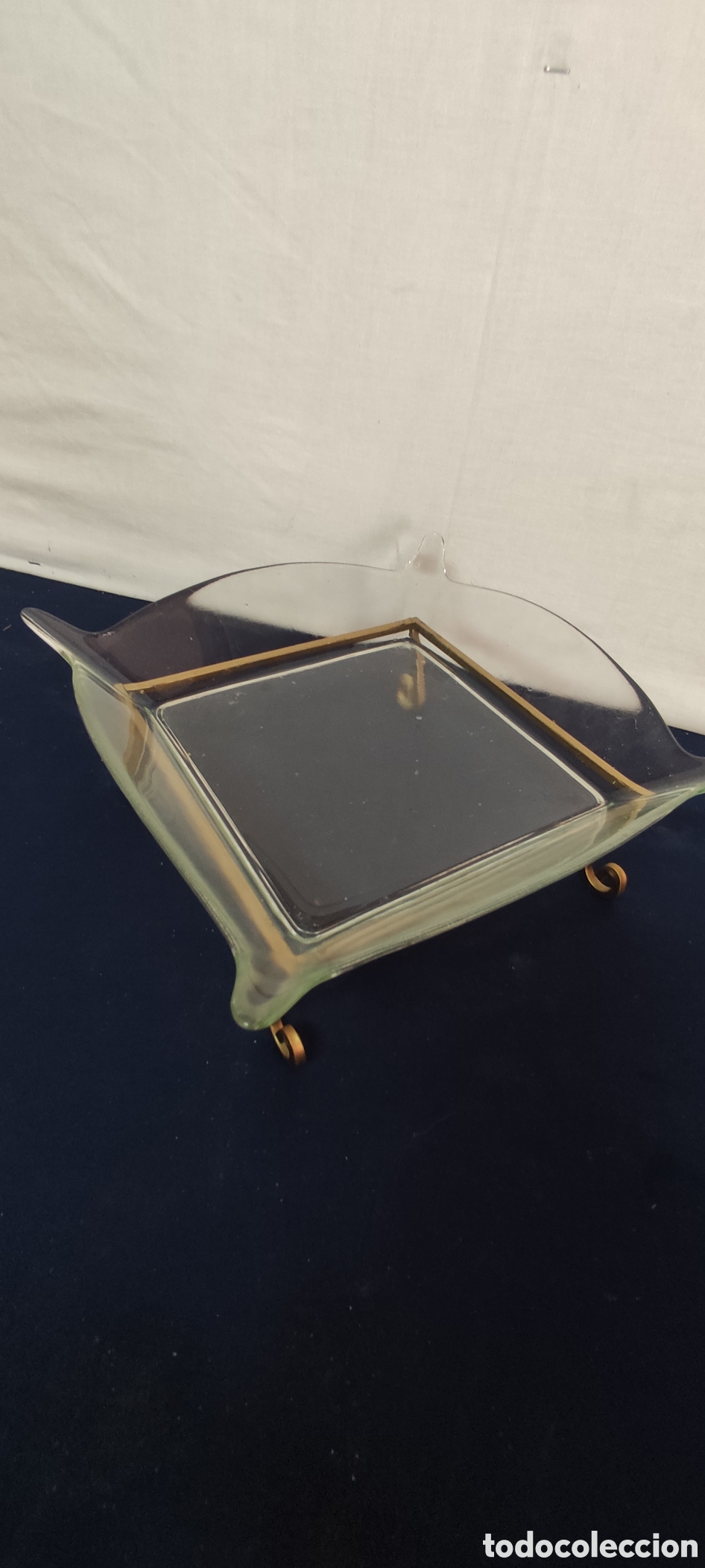 Antig&uuml;edades: Soporte de metal y cristal para macets - Foto 3