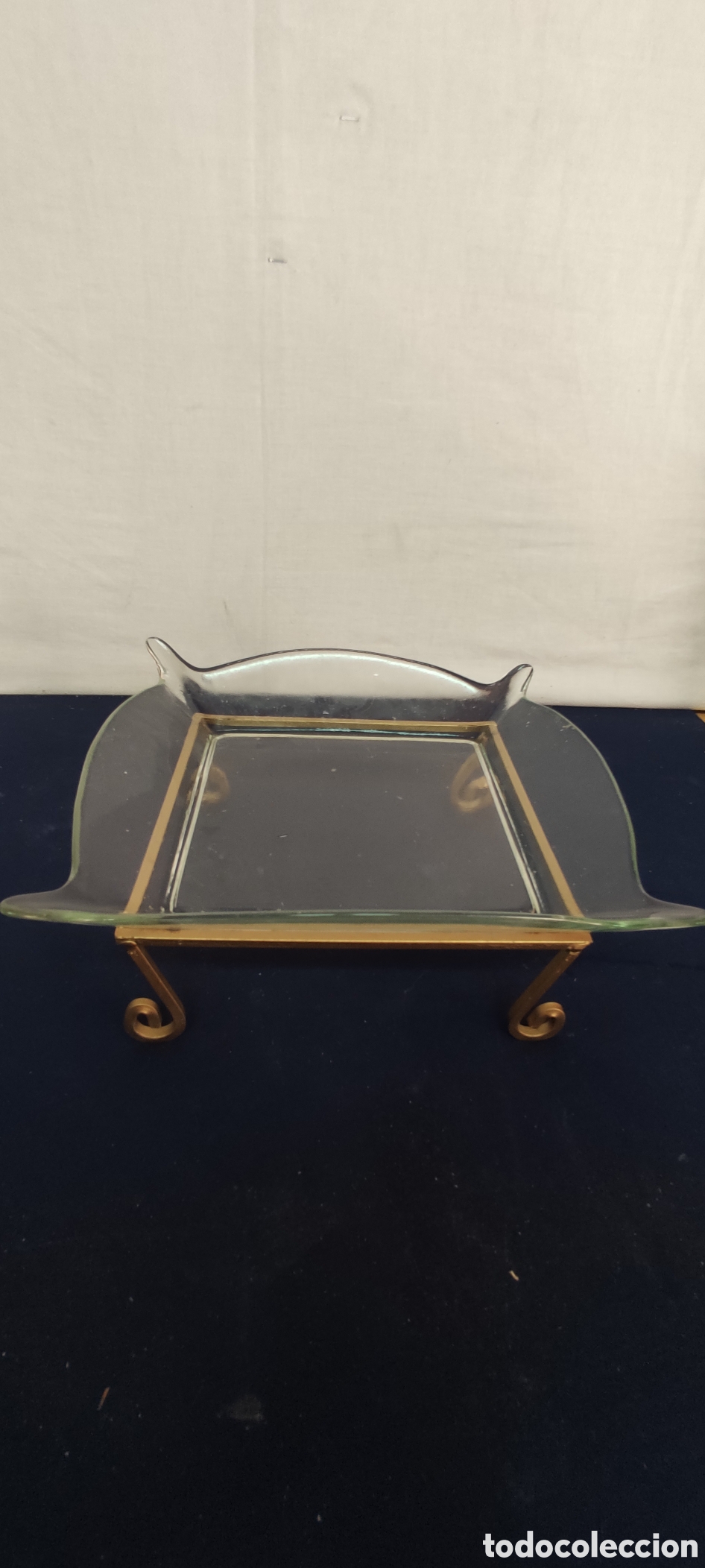 Antig&uuml;edades: Soporte de metal y cristal para macets - Foto 4