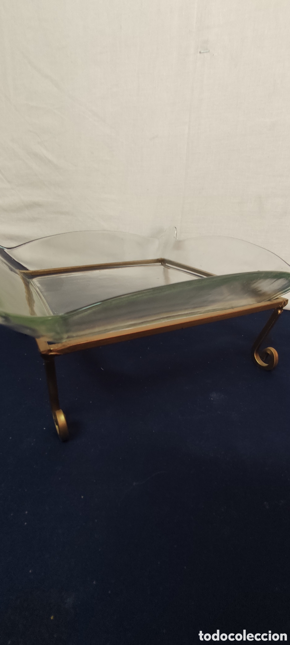 Antig&uuml;edades: Soporte de metal y cristal para macets - Foto 5