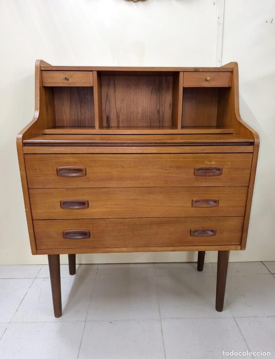 Antig&uuml;edades: C&Oacute;MODA ESCRITORIO TECA MID CENTURY - Foto 1