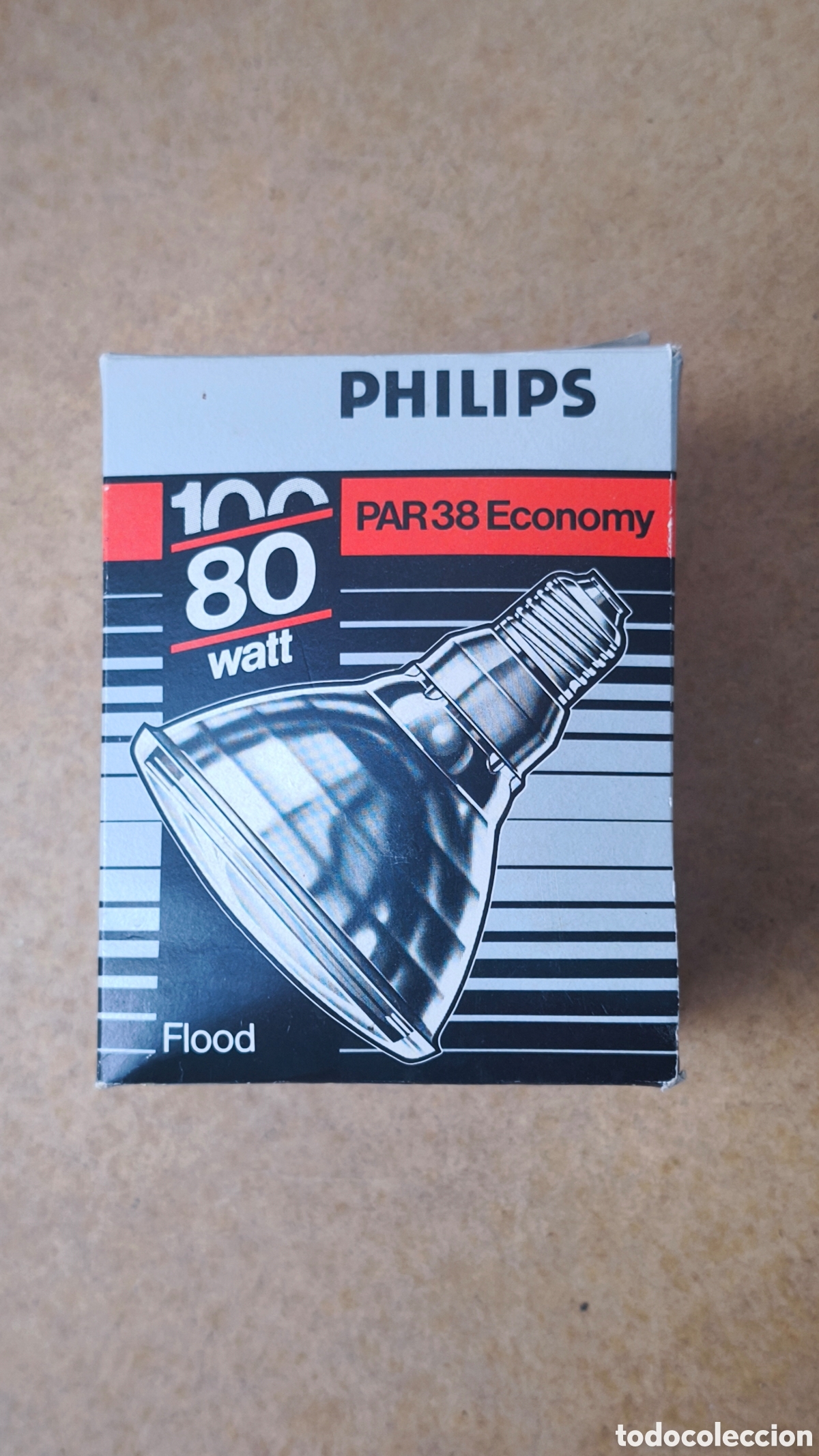 Antig&uuml;edades: Bombilla verde Vintage Retro Philips 80W E27