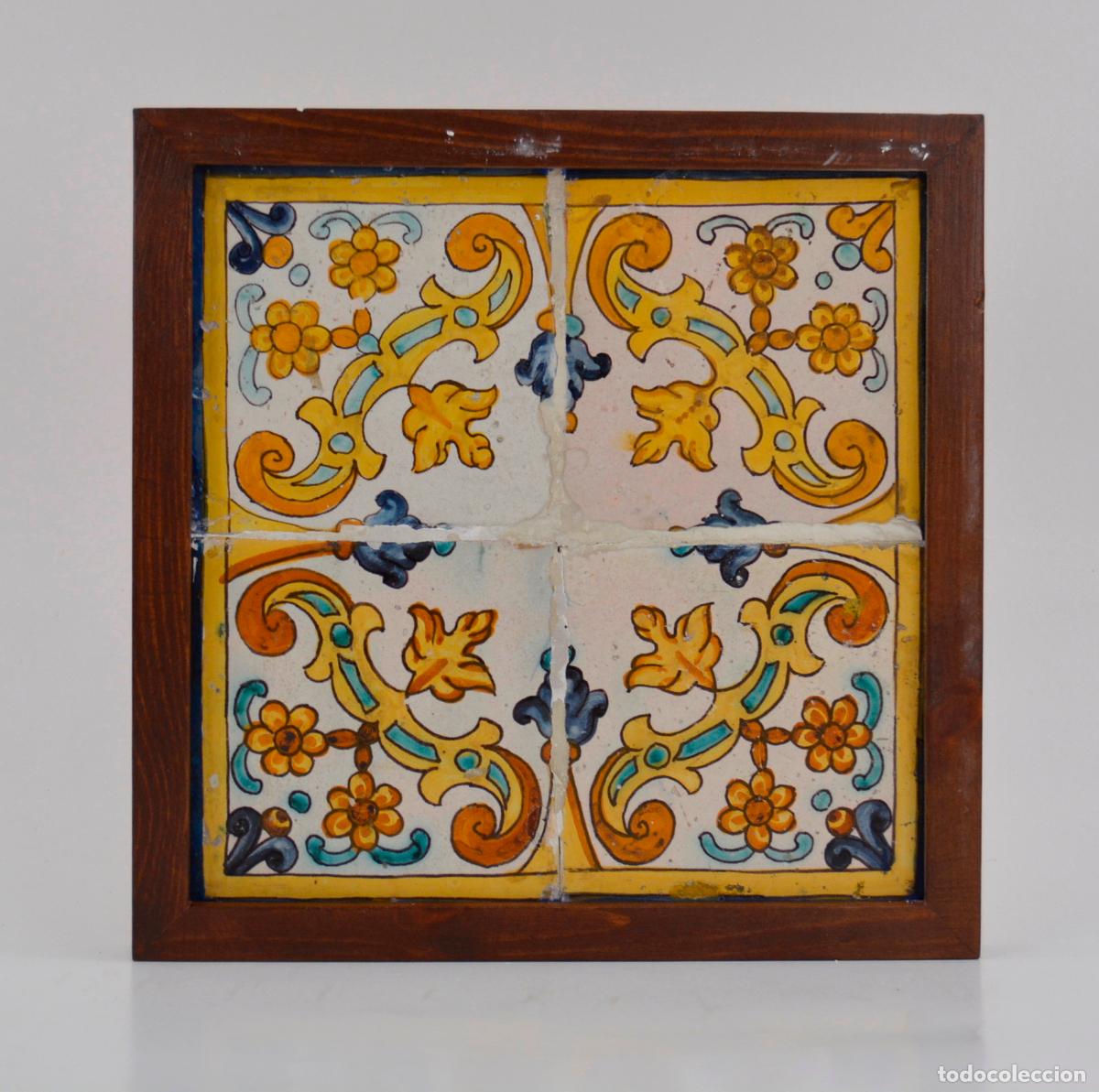 Antig&uuml;edades: Plaf&oacute;n de azulejos enmarcados siglo XVII.