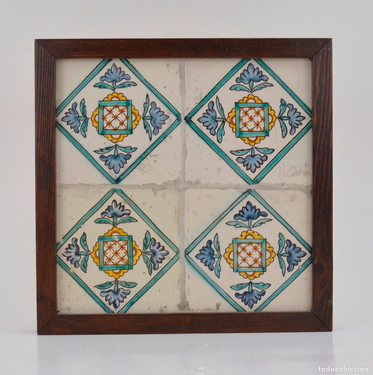 Antig&uuml;edades: Plaf&oacute;n de azulejos enmarcados siglo XVIII.