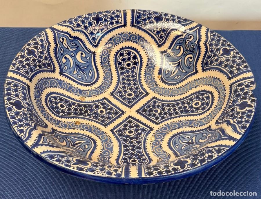 Antig&uuml;edades: Plato &Aacute;rabe Antiguo Azul de Fez - Foto 2