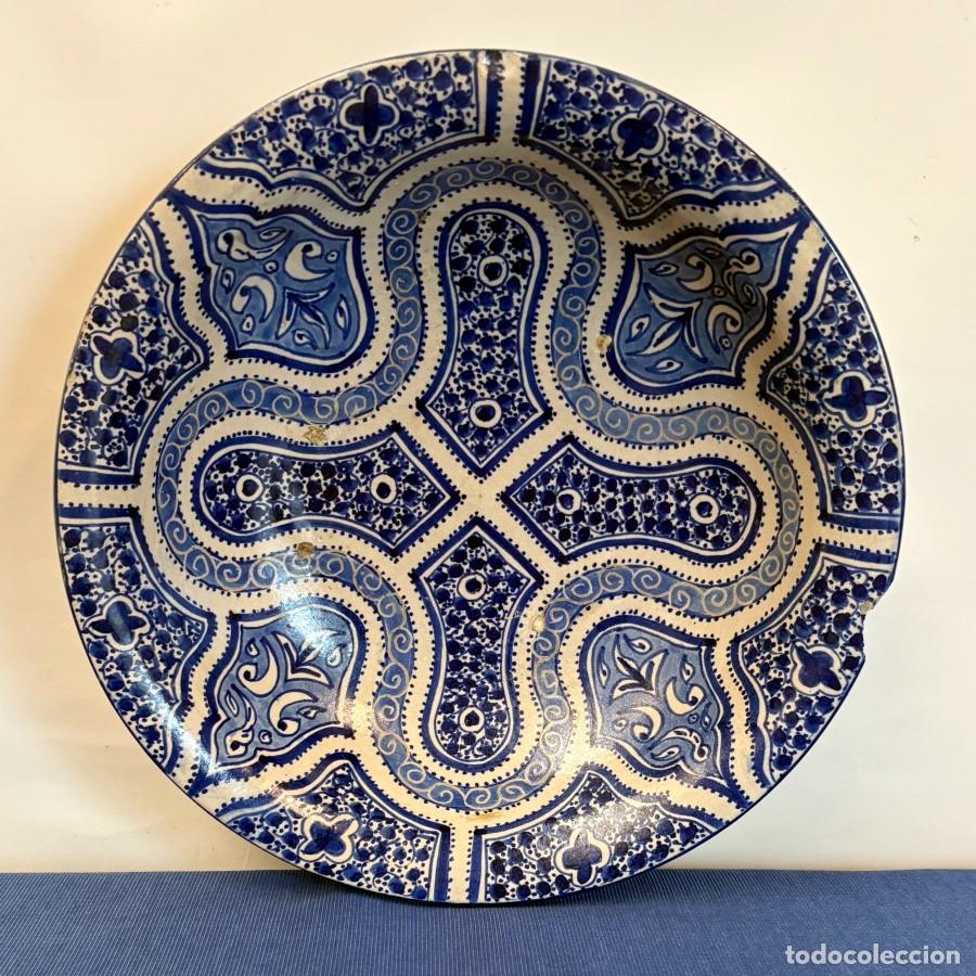 Antig&uuml;edades: Plato &Aacute;rabe Antiguo Azul de Fez - Foto 3