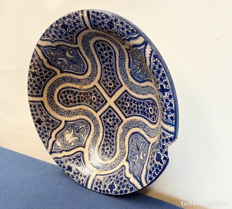 Antig&uuml;edades: Plato &Aacute;rabe Antiguo Azul de Fez - Foto 5
