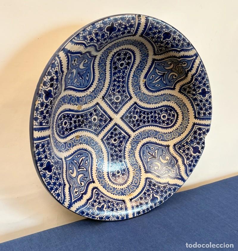 Antig&uuml;edades: Plato &Aacute;rabe Antiguo Azul de Fez - Foto 6