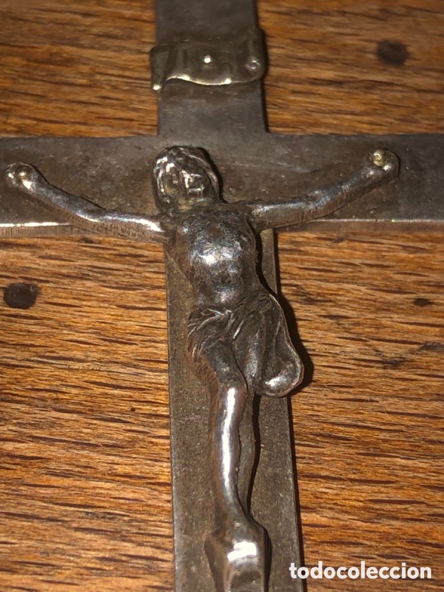 Antig&uuml;edades: Crucifijo antiguo plata