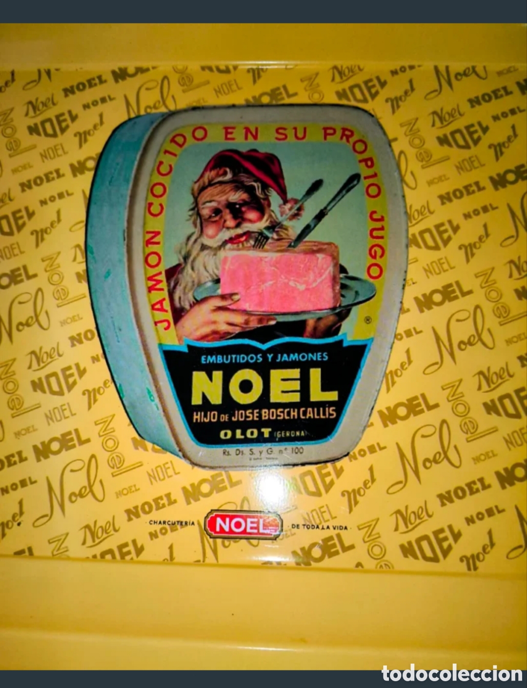 Antig&uuml;edades: Bandeja metalica vintage Noel Papa Noel