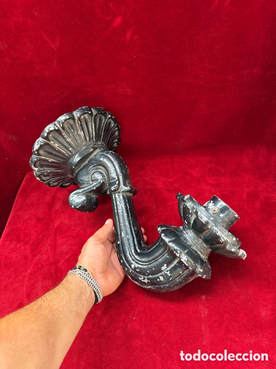 Antig&uuml;edades: Gran lampara antigua,aplique de pared;aluminio!