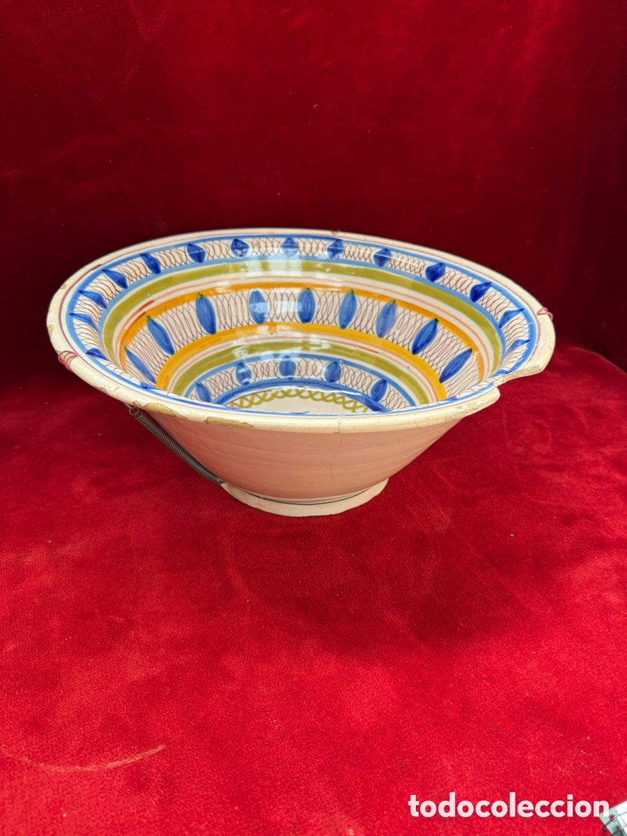 Antig&uuml;edades: Antiguo lebrillo de Ceramica de Manises,sig.XIX