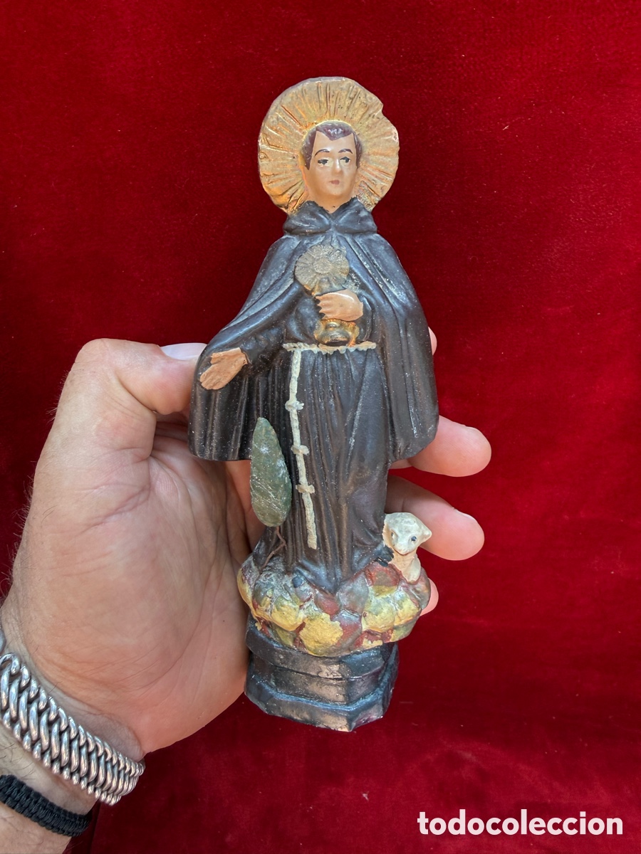 Antig&uuml;edades: Antigua escultura religiosa,barro,San Pascual Bailon!