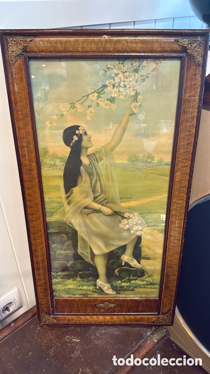 Antig&uuml;edades: ANTIGUO CUADRO DAMA FLORES