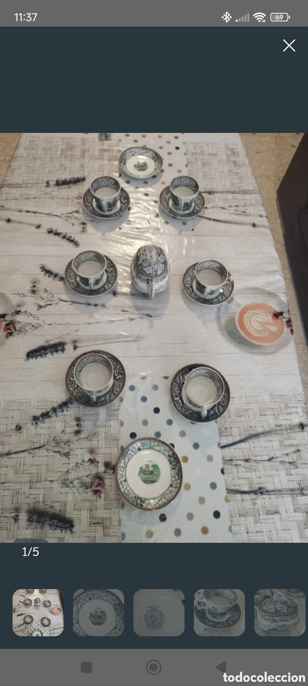 Antig&uuml;edades: Juego de t&eacute; antiguo WOD SONS WOODLAND 1947 y 1979
