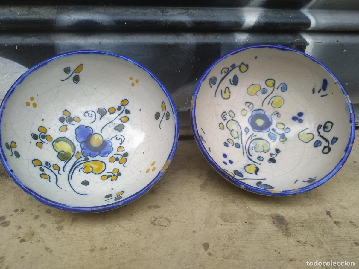 Antig&uuml;edades: Cuencos cer&aacute;mica Talavera(Toledo) firmado Saso