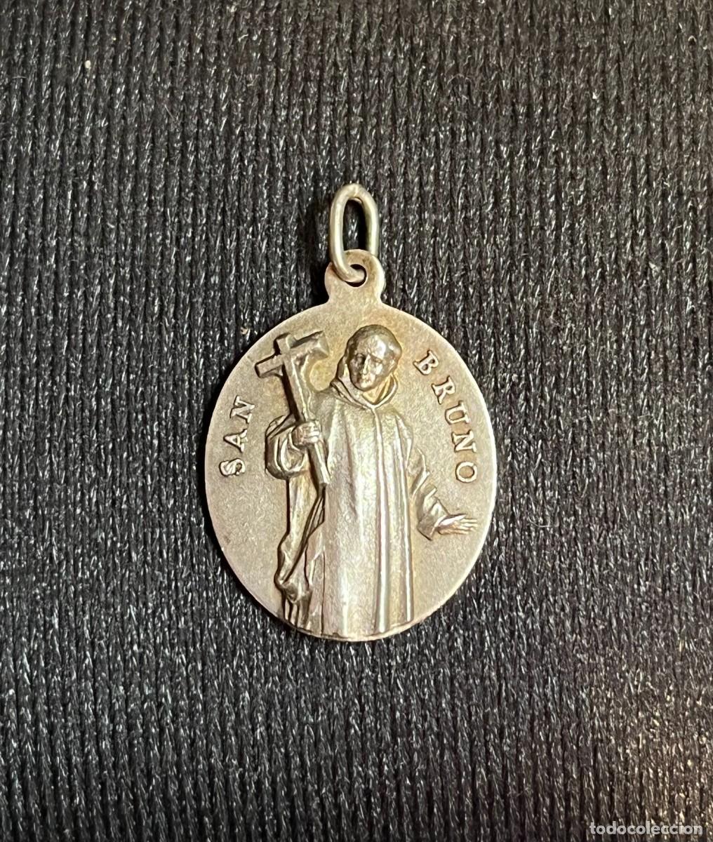 Oggetti Antichi: ANTIGUA MEDALLA PLATA SAN BRUNO CARTUJA DE MIRAFLORES 25 mm x 20 mm