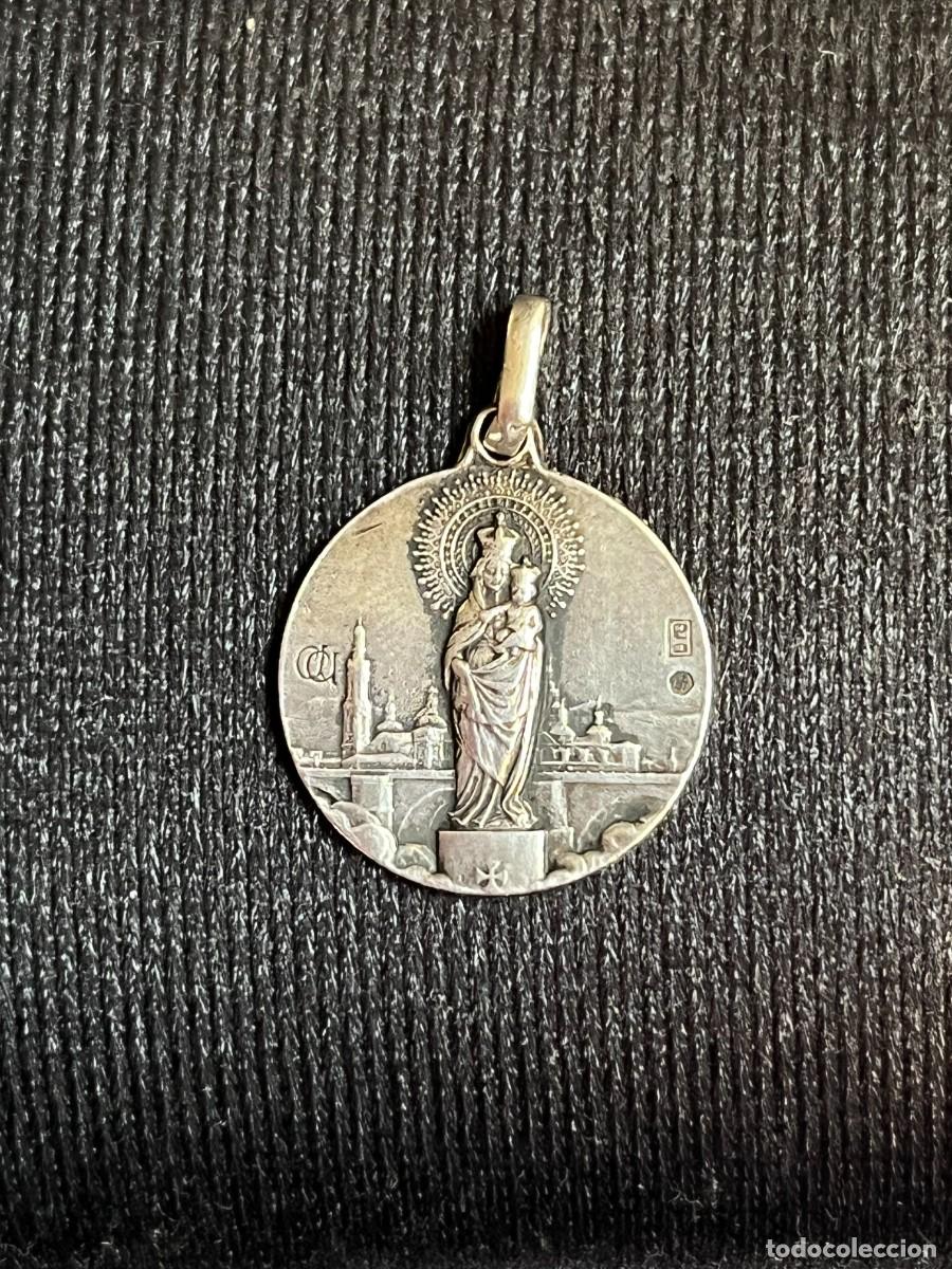 Antiguidades: ANTIGUA MEDALLA PLATA VIRGEN DEL PILAR 23 mm x 20 mm