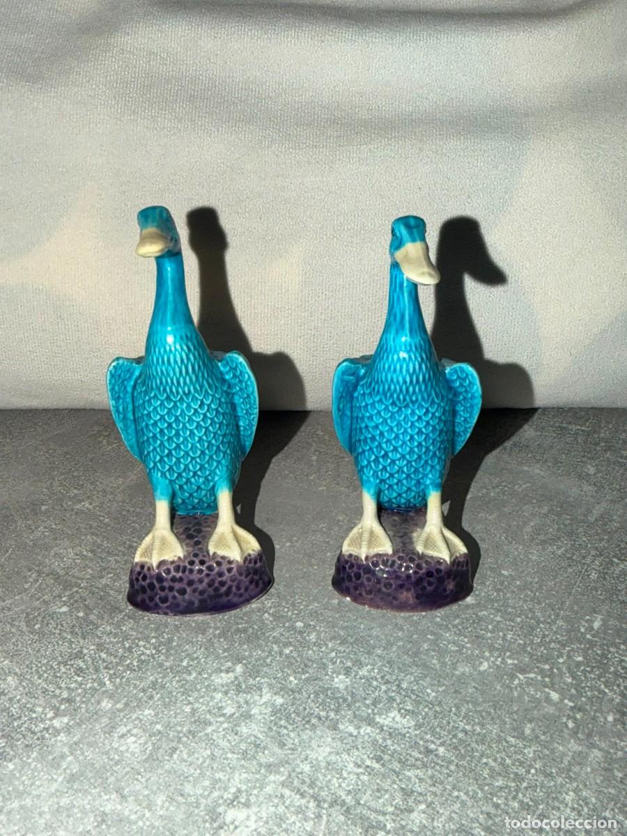 Antig&uuml;edades: PAREJA DE PATOS CHINOS CERAMICA A&Ntilde;OS 50/60