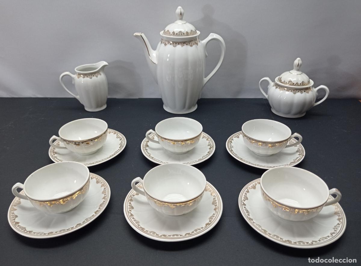 Antig&uuml;edades: Juego caf&eacute; &middot; A&ntilde;os 50 &middot; Santa Clara &middot; Vigo &middot; 15 piezas &middot; 6 servicios + cafetera + lechera+ azucarero