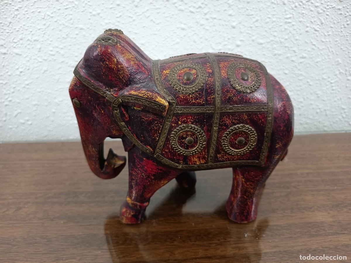 Antig&uuml;edades: Elefante de madera &iacute;ndio - Foto 1