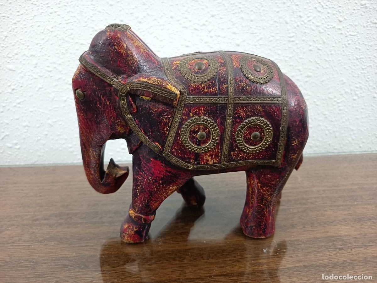 Antig&uuml;edades: Elefante de madera &iacute;ndio - Foto 2