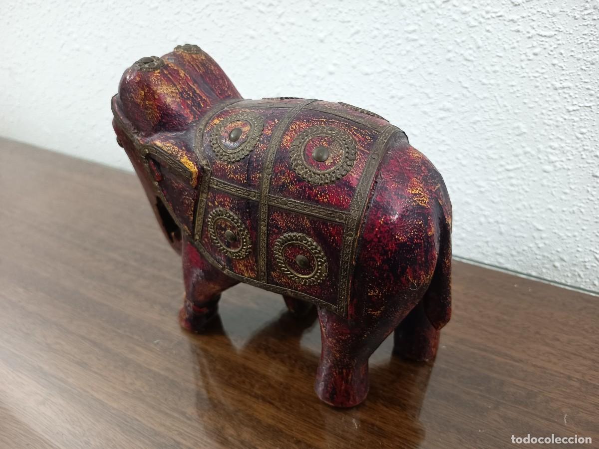 Antig&uuml;edades: Elefante de madera &iacute;ndio - Foto 4