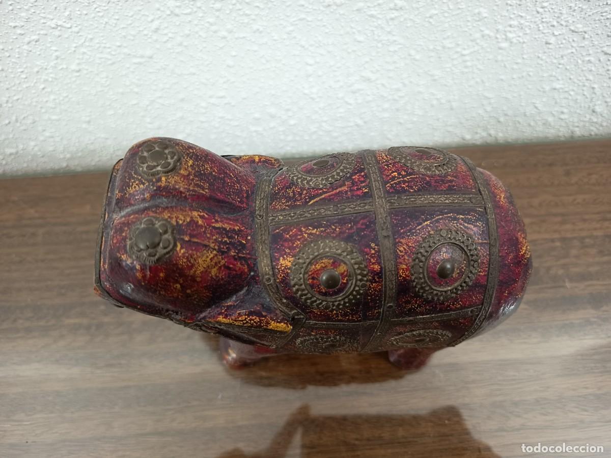 Antig&uuml;edades: Elefante de madera &iacute;ndio - Foto 5