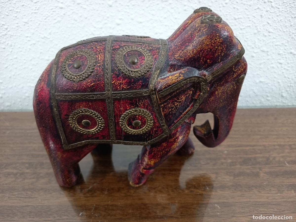 Antig&uuml;edades: Elefante de madera &iacute;ndio - Foto 6
