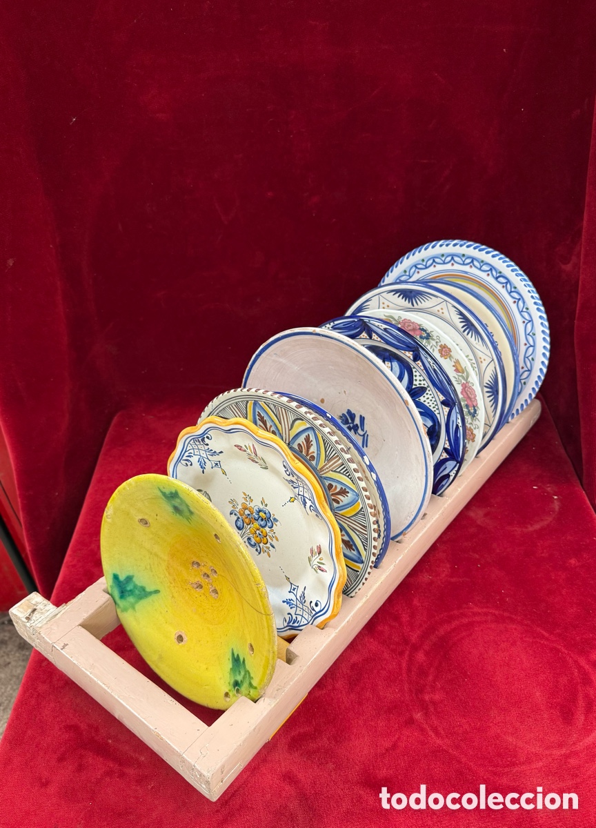 Antig&uuml;edades: Antiguo soporte de cocina con platos!a&ntilde;os 20-30