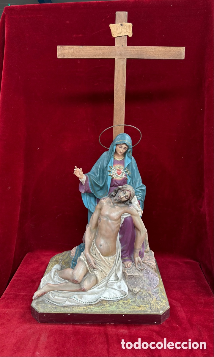 Antig&uuml;edades: Espectacular,antigua y gran Escultura religiosa!La Piedad