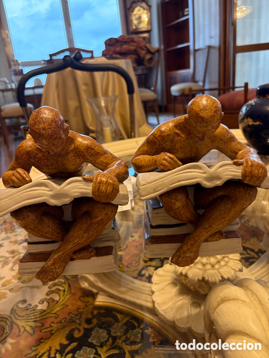 Antig&uuml;edades: Pareja de sujetalibros de Nadal - Foto 2