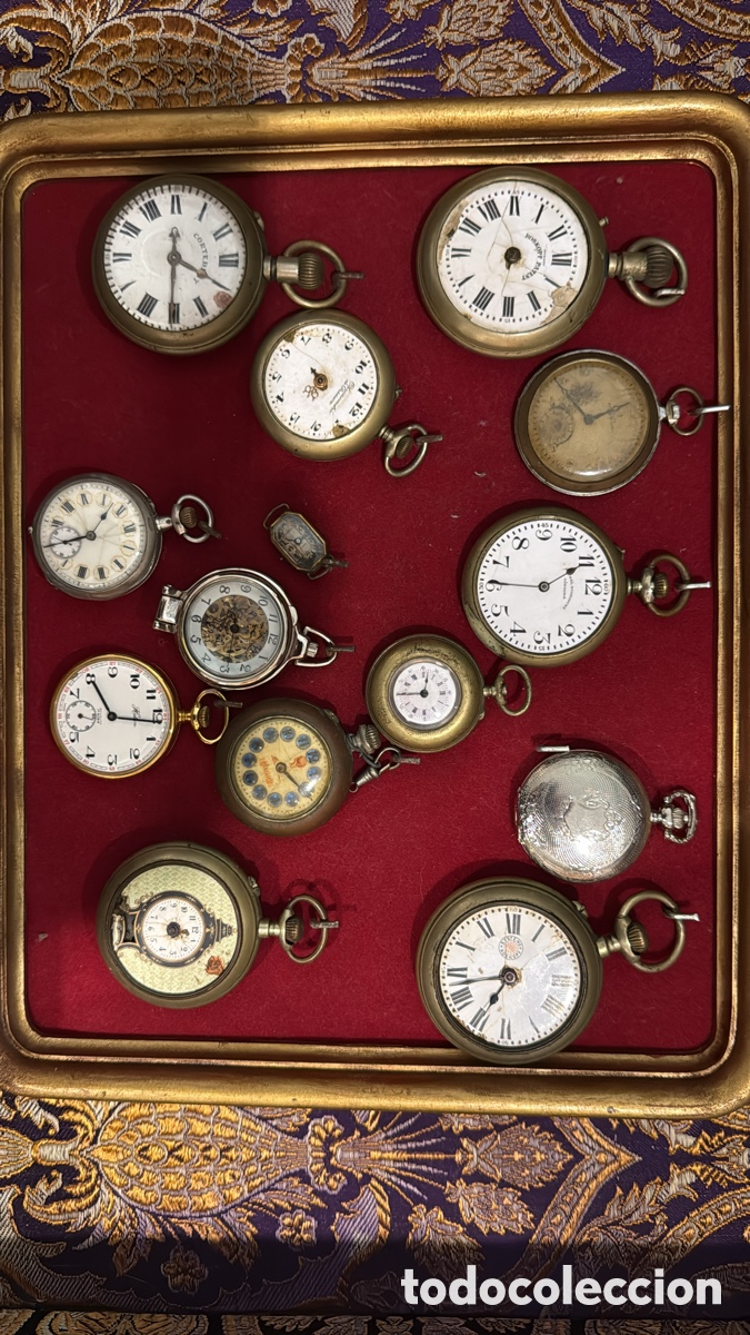 Antig&uuml;edades: CUADRO CON RELOJES DE BOLSILLO