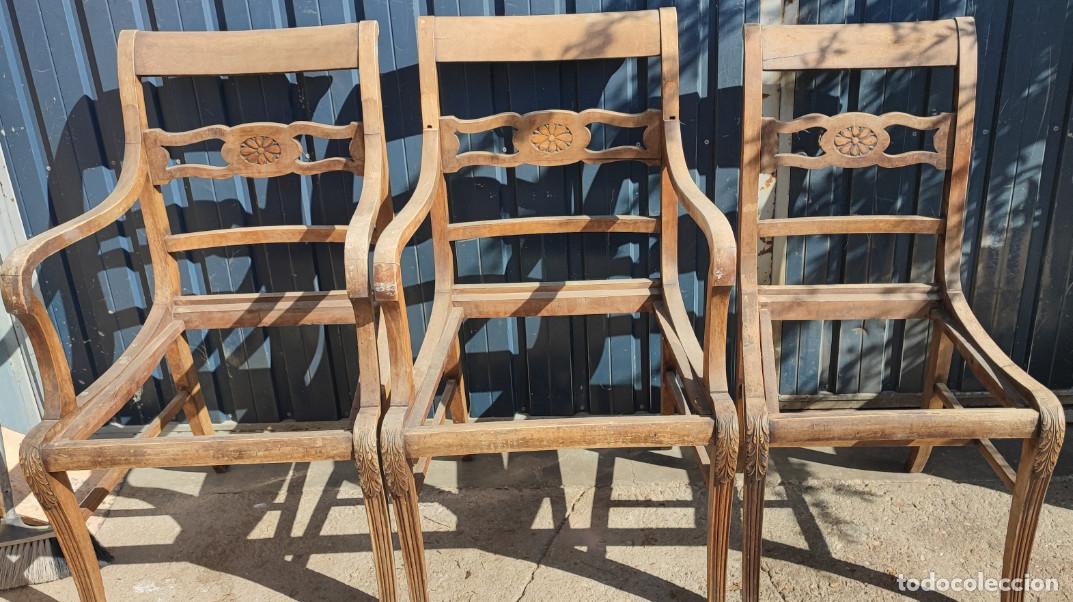 Antiguidades: JUEGO DE SILLA Y 2 SILLONES ANTIGUOS DE MADERA PARA RESTAURAR