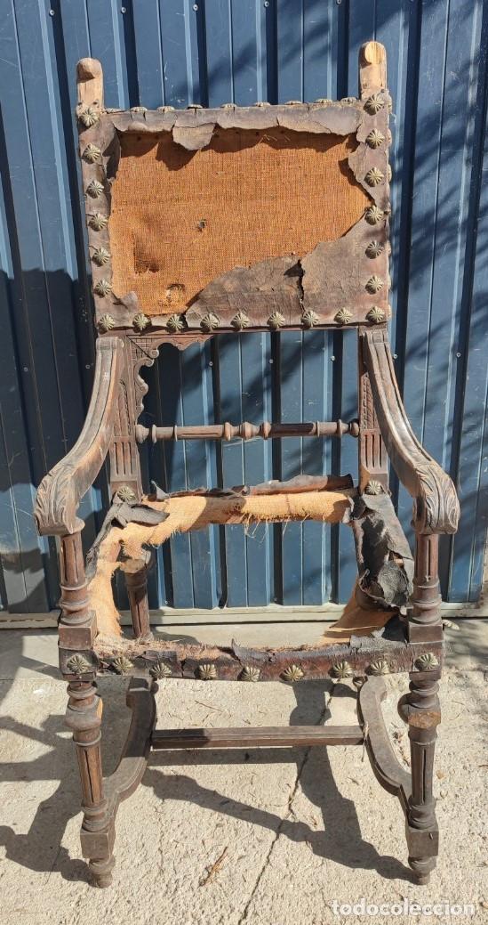 Antig&uuml;edades: ANTIGUO SILLON CASTELLANO PARA RESTAURAR - Foto 1