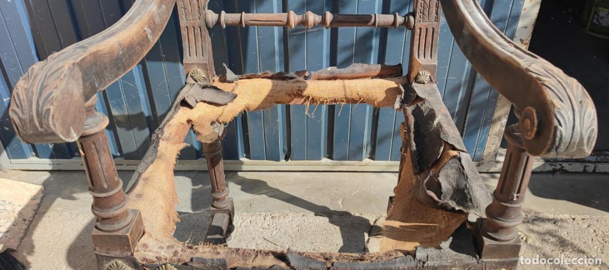 Antig&uuml;edades: ANTIGUO SILLON CASTELLANO PARA RESTAURAR - Foto 6