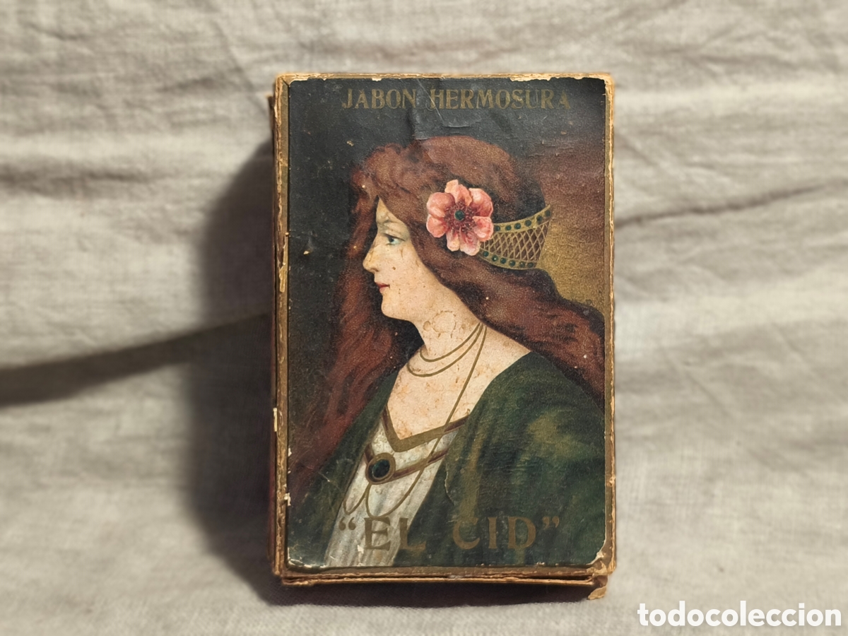 Antig&uuml;edades: ANTIGUA. CAJA DE CART&Oacute;N JAB&Oacute;N HERMOSURA EL CID